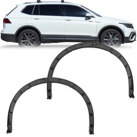 Rear Fender Trims, for 2018-2023 Volkswagen Tiguan, Black Plastic Fender Guards Set Direct Replacement 5NN854819A9B9 5NN854820A9B9