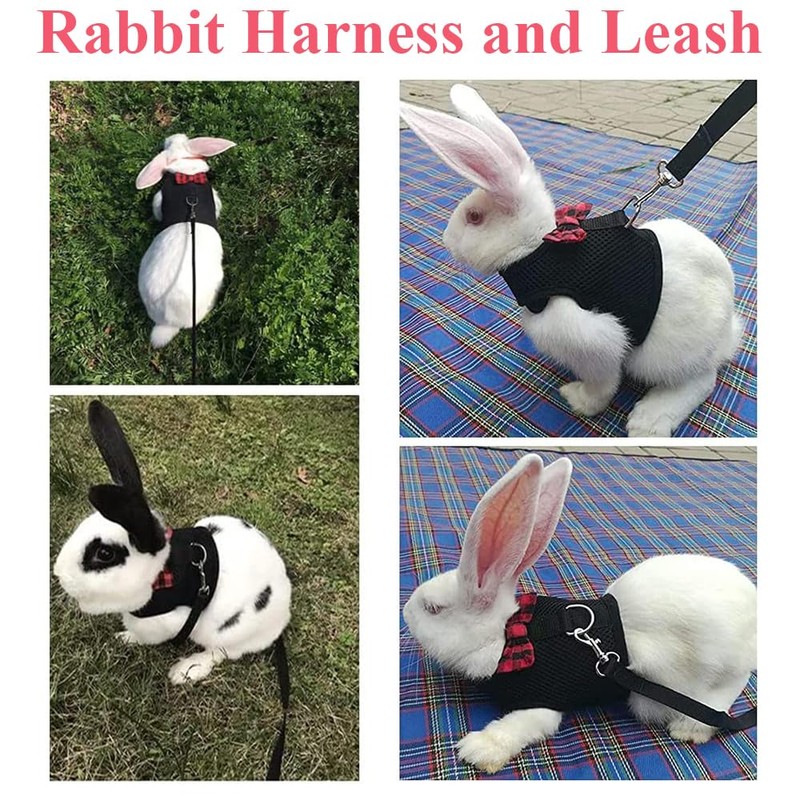 ASOCEA Adjustable Bunny Harness and Leash Breathable Mesh Vest Harness