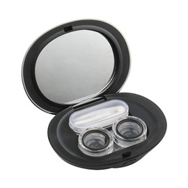 MUDOR Exquisite Contact Lens Case – Mini Contact Lens Travel Kit Box Holder Container Includes Remover Tool with Tweezers and No Leak Contact Case Organizer for Soft & Hard Lens (Black)