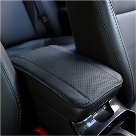 Ziciner - Almohadilla de cuero para reposabrazos de consola central de coche, funda impermeable de poliuretano, protector de caja de asiento para automóvil, almohadilla de protección para el