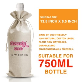 DOI-LANEE 21st Birthday Gifts for Her Funny 21st Birthday Gifts Gifts for Her 21st Birthday Wine Bag For Women Friends Daughter Sister Daughter