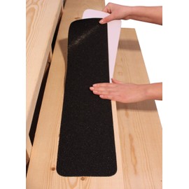6”x30” Stair Treads Non-Slip Outdoor Tape – (10-Pack) Black Anti-Slip Strips