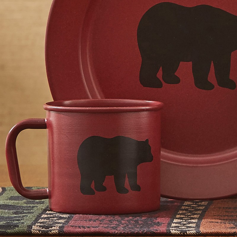 Park Designs Linville Enamel Bear 4 Piece Mug Set 16
