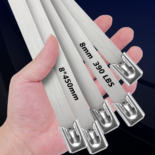 Metal Zip Ties Heavy Duty Outdoor, 18 Inch 80pcs, 390