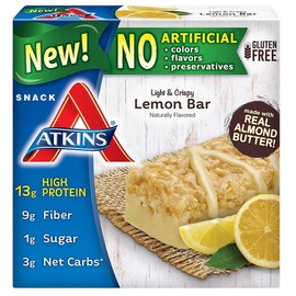 Atkins Atkins Snack Light Crispy Lemon Bar, 5 Little Bars (Pack of 2)