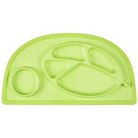 Infantino All-in-One Lil’ Foodie Tray - Green - BPA-Free, Food-Grade, Divided Food & Sippy Cup Sections - Dishwasher-Safe - for Babies & Toddlers 4M+