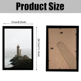 A4 Frame Picture Frame Photo Frame with Safe Perspex A4 Certificate Frame Wall Hanging & Tabletop Stand A4 Black Frame Poster Frame - 21 x 29.7cm(8.3 x 11.7)
