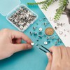UNICRAFTALE 200pcs Flat Round 304 Stainless Steel Stud Earring Cabochon