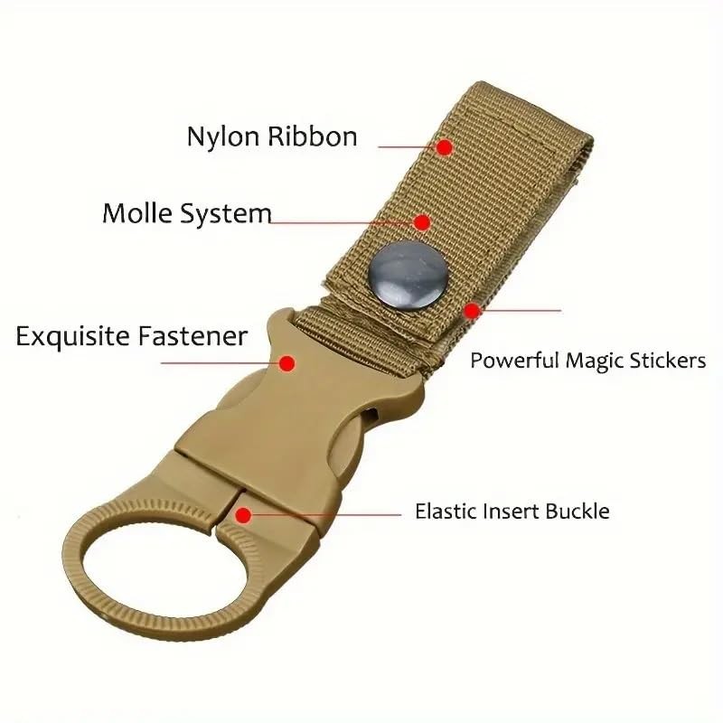Water Bottle Clip Holder, Nylon Webbing Strap, Portable Keychain, 1