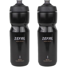 ZEFAL Sense Pro 80 x 2 Borraccia Bici Sport - Due Borracce Bici da Corsa MTB Gravel 800 ML - Borraccia Ciclismo - Premium e a Tenuta Stagna - Nero, 2 x 800ml