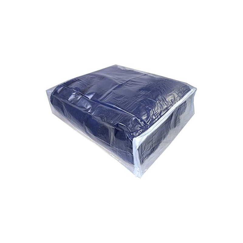 Clear Vinyl Zippered Blanket Storage Bags 15x18x5 Inch set of