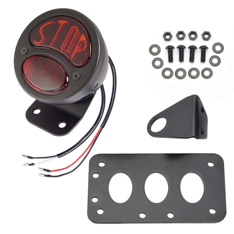 Amazicha Motorcycle LED Tail Light Brake Rear light 1" side