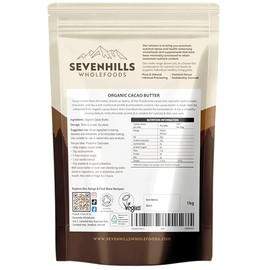Sevenhills Wholefoods Organic Cacao Butter, Rounds 200g, for Culinary and Beauty Uses