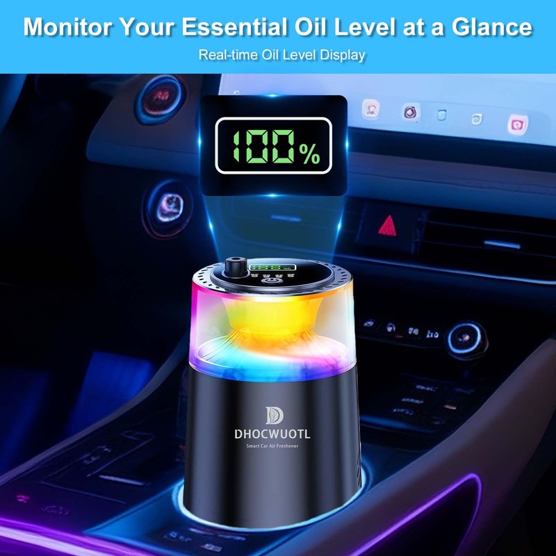Smart Car Air Freshener with RGB Ambient Light & Starry