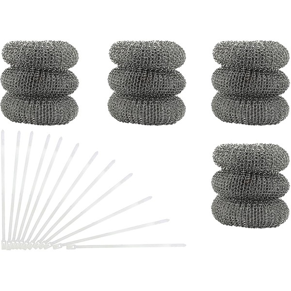 12 Pack of Washing Machine Lint Traps. Comes with 12 Ties. Attach to Your Washer Sink Hose and Allow the Metal Mesh Trap to Filter the Laundry Water. Stainless Steel and Rust Proof.