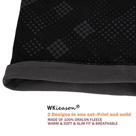 WK IEASON Winter Thermal Fleece Hat Neck Warmer Set, Winter Running Hat and Thermosnoods, Unisex Scarf and Fleece Hat for Running, Jogging, Skiing, Cycling, Snowboarding, Climbing, Outdoor Sports,