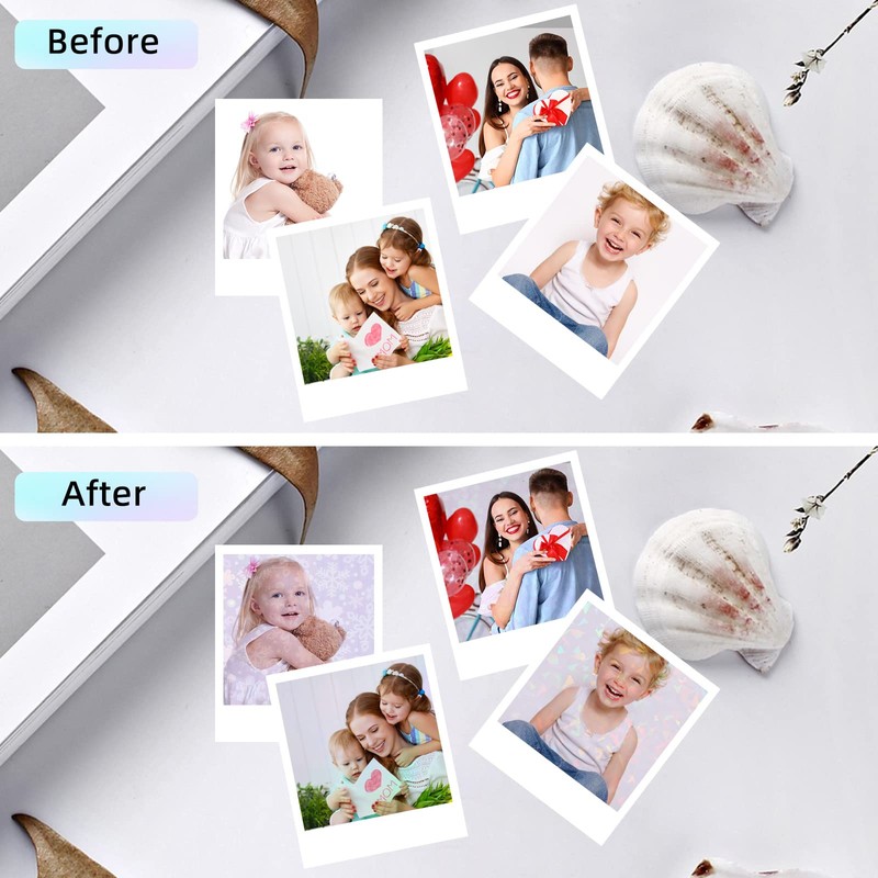 36 Sheets Holographic Sticker Paper, Clear Vinyl Sticker Laminate Film