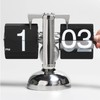 Reloj Abatible Retro Minimalista, Reloj de Escritorio Mecánico con Tapa