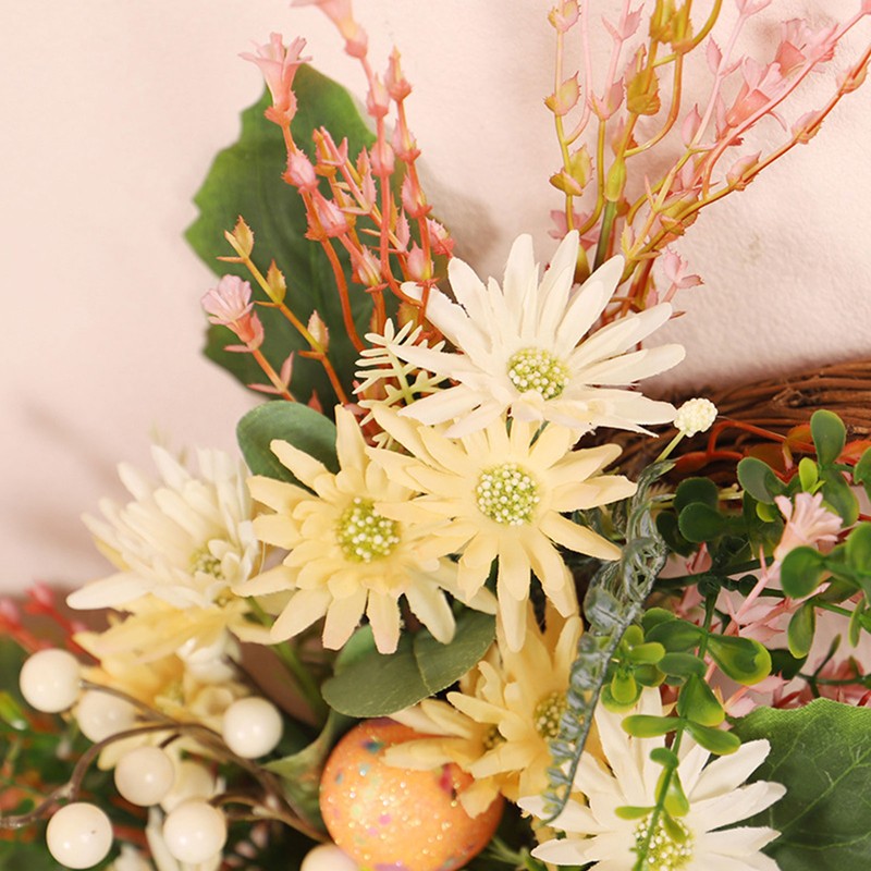 Artificial Wreath Yellow Wild Daisy Half Wreath Easter Decoration Wreath