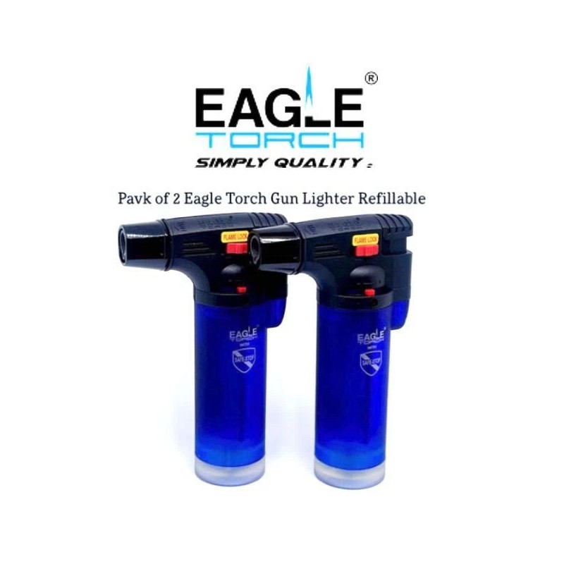 Eagle Torch Gun Lighter WindProof Refillable Lighter (Blue){2}{3}{4 - 3-Count