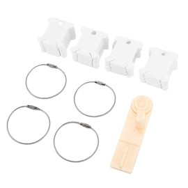 Floss Bobbins, Ploss Floss Bobbin Set Floss Bobbins Thread Card with Floss Winder and 4 Pieces Floss Bobbin Rings for Cross Stitch Embroidery (White)
