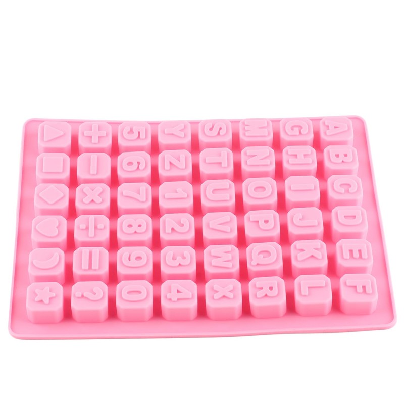AIBOYA 48 Cavity Alphabet Letter Silicone Candy Molds Number Math