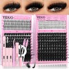 YIDUO Lashes Clusters Kit 200D+300D+Spikes+Bottom Cluster Lash Extensions Kit with