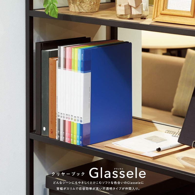 KOKUYO L-GLB40LG File Clear Book, Glassel, Fixed Type, A4, 40