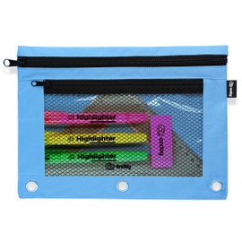 Enday Blue Pencil Pouch For 3 Ring Binder, Zippered Binder Pencil Pouches, 3 Ring Pencil Pouch for Binder, Pencil Case for Binder, Large Pencil Bags for School, Home, and Office