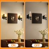 TIGKHAE Rustic Wall Sconces Sets of 2, Black Hardwired Farmhouse