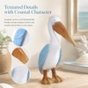 Coastal Beach Nautical Pelican Resin Statue Decor