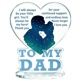 Father's Day Christmas Best Dad Ever Gifts From Daughter Son, Father's Day Christmas Birthday Gifts for Step Bonus Dad Father Daddy Papa Pop Old Man, Acrylic Desk Decor Sign, I Will
