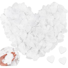 GOEDEKE 5000 Pieces Of Heart Shaped Biodegradable Confetti,White Colours Romance Wedding Confetti For Wedding,Valentines,Christmas,Anniversary,Birthday Table Decoration Paper Confetti
