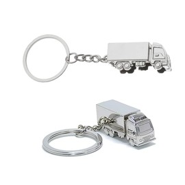 WTUSGA 2 PCS Truck Keyring Creative Lorry Car Key Ring Lorry Driver Gifts Metal KeyChain Lorry Accessories for Men Women(Silver)