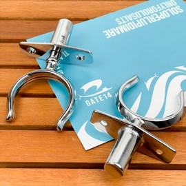 GATE 14 Chrome Plated Brass Rowing Studs 2 Pieces with Socket Rowing Passage 40 mm