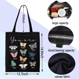 ENSIANTH Butterfly Bible Verse Tote Bag Christian Gift Bible Verse Prayer Scripture Shopping Bag Religious Inspirational Gif (CA Butterfly B bag)