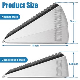 KOLAKO Door Stopper, Heavy Duty Door Stop Wedge 3 Inch Tall Door Stoppers for Bottom of Door Large Metal Doorstop Stainless Steel Rubber Wedge Door Stopper Floor, Silver