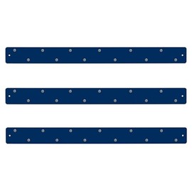 Three by Three Seattle 28 x 2.5 Inch Metal Strip Frameless Magnetic Bulletin Board (3 Pack) with 36 Magnets for Memos, Photos, Lists, and More in Office, Home, or School Décor (Navy Blue)