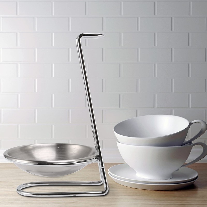 Ksrnsne Stainless Steel Spoon Rest Holder,Long Handle Vertical Saving Soup