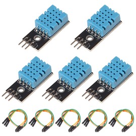ALMOCN 5PCS DHT11 Temperature Humidity Sensor Module 3.3V-5V Humidity Measure Range 20%-95% Temperature Measure Range 0-50℃ Celsius with Dupont Wires for Arduino Raspberry Pi 2 3 4B