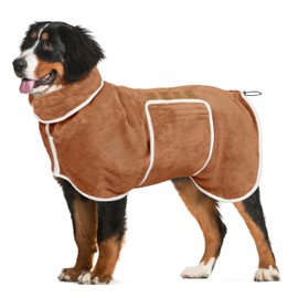 Toalla de baño para perro, toalla de secado para perros, toalla súper absorbente, bata de baño para perros, grande, suave y ajustable, correa para el vientre, chamarra de secado rápido, bata de baño