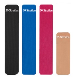 NELLHOMY Kinesiology Tape Sport Precut Waterproof Elastic Sports Tape Physio Kinesi Tape for Knee, Shoulder and Elbow, Muscle Firming Bands, 60 Pieces 25 x 5 cm + 25 Pieces 15 x 5 cm