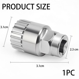 Bicycle Bottom Bracket Remover, Tool Crank Puller Remover, Bottom Bracket Tool for Bottom Bracket Disassembly, Suitable for 24 mm Square Axles, Crank Puller, Compatible with 1/2 Inch Plug Connection