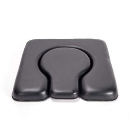 MUUL-WHCH PU Commode Seat Cushion, Black Padded Cushion for Bedside Commodes, Chair, Shower Wheelchair, C Shape