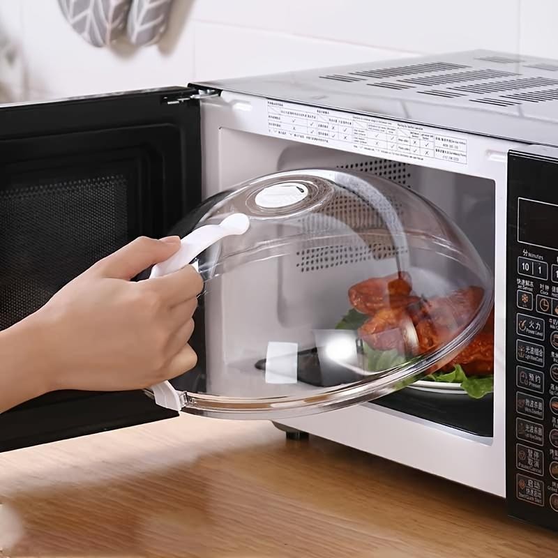 Microwave Splatter Cover with Handle, ReusableMicrowave Lid for Food, Modern