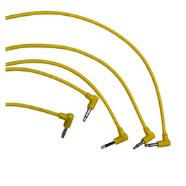 Starving Students Music Supplies SSMS - Luigis Modular M-PAR Right Angled Eurorack Patch Cables - Package of 5 Yellow Cables, 24 (60 cm)