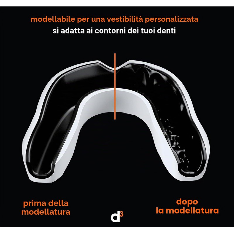 D3 - Paradenti in gel a doppio strato, per rugby,