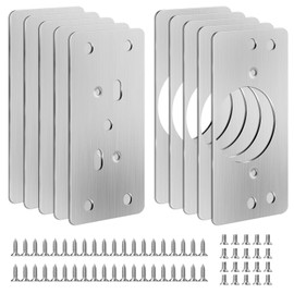 10 Pcs Placa de Reparación de Bisagras de Armario,Placa de Reparación de Bisagra de Acero Inoxidable, Juego de Reparación de Puerta de Gabinete para Muebles, Estantes, Armario