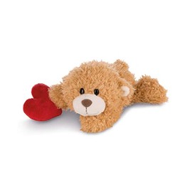 Nici 42616 Love Cuddly Toy Bear Light Brown with Heart Lying, 30 cm, Approx