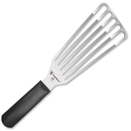 HUMBEE 6 Inches Fish Turner, Slotted Fish Spatula Dishwasher Safe NSF (Left Hand), Shovel Black